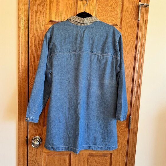 Marsh Landing Women's Vintage Denim Jacket L Blue Corduroy Collar Casual - Picture 2 of 8